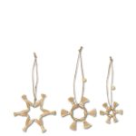 Jólaskraut JUTE STARS 3/pk