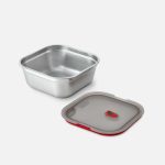 Box SQUARE MULTI STEEL FOOD grey/red 1.4